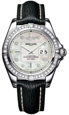 Breitling - Galactic 41 Stainless Steel - Diamond Bezel - Sahara Strap