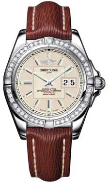 Breitling - Galactic 41 Stainless Steel - Diamond Bezel - Sahara Strap