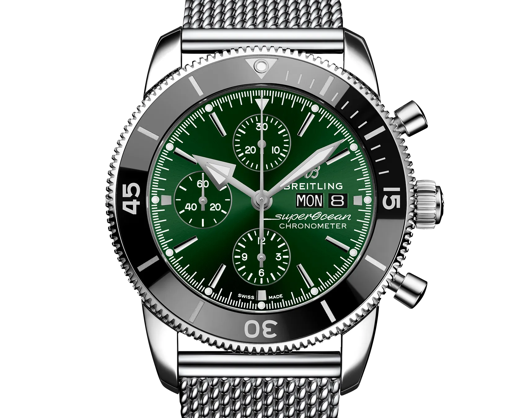 Breitling Superocean Heritage Chronograph 44 Watch with Green Dial