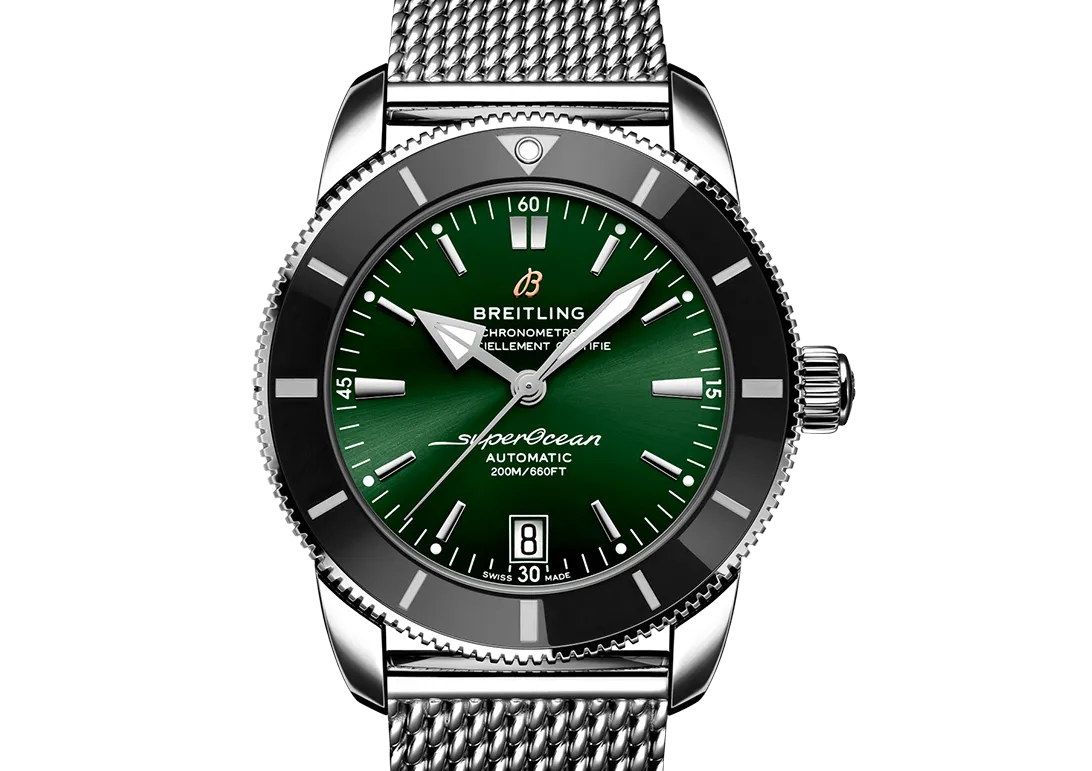 Breitling Superocean Heritage Watch with Green Dial, 42mm