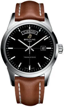 Breitling - Transocean Day and Date Stainless Steel - Leather Strap