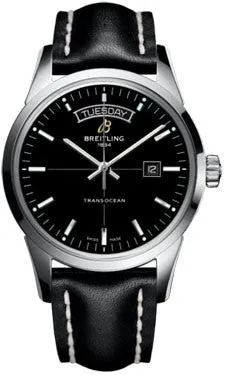 Breitling - Transocean Day and Date Stainless Steel - Leather Strap