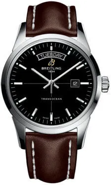 Breitling - Transocean Day and Date Stainless Steel - Leather Strap