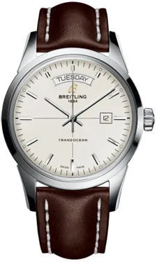 Breitling - Transocean Day and Date Stainless Steel - Leather Strap