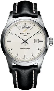 Breitling - Transocean Day and Date Stainless Steel - Leather Strap