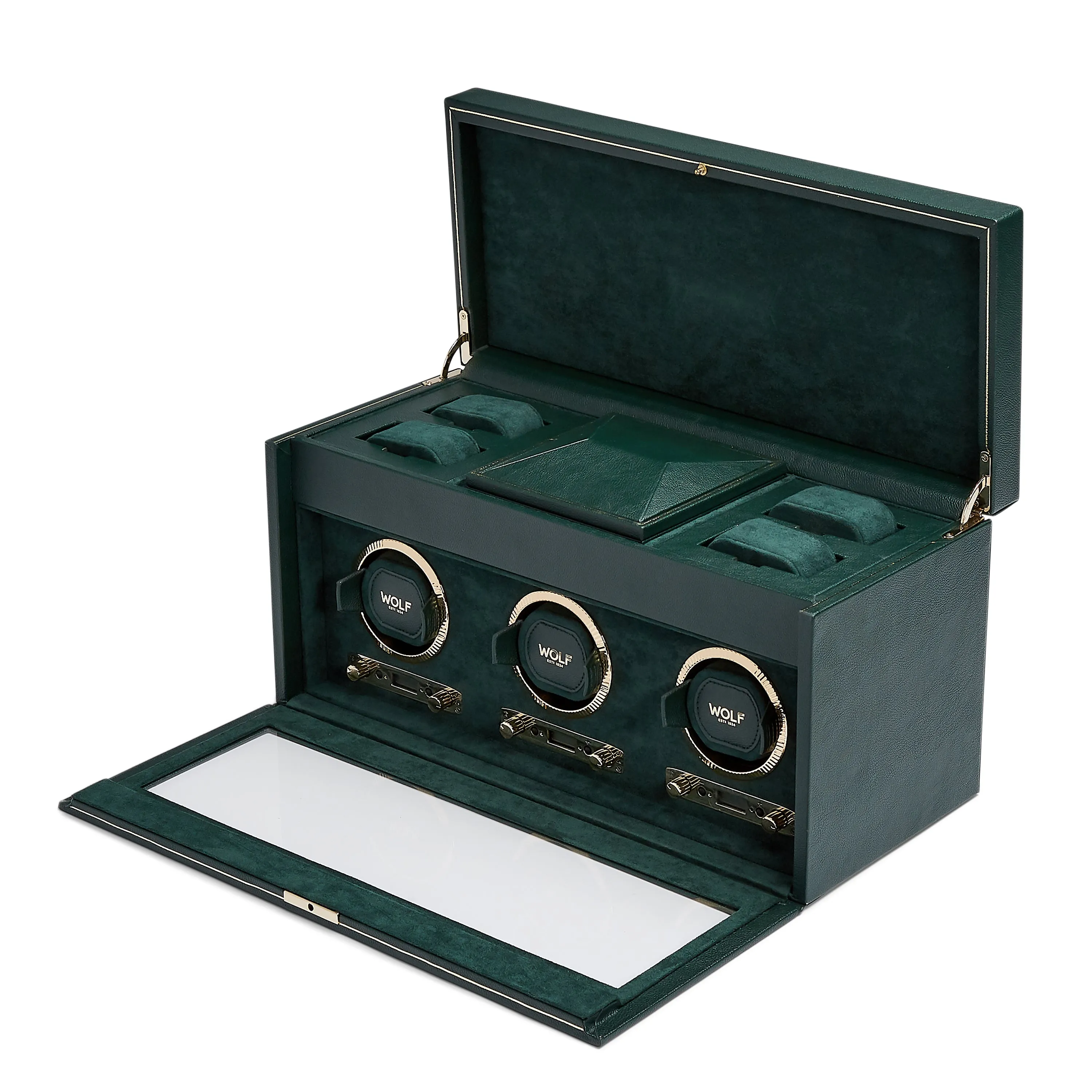 British Racing Triple Watch Winder With Storage