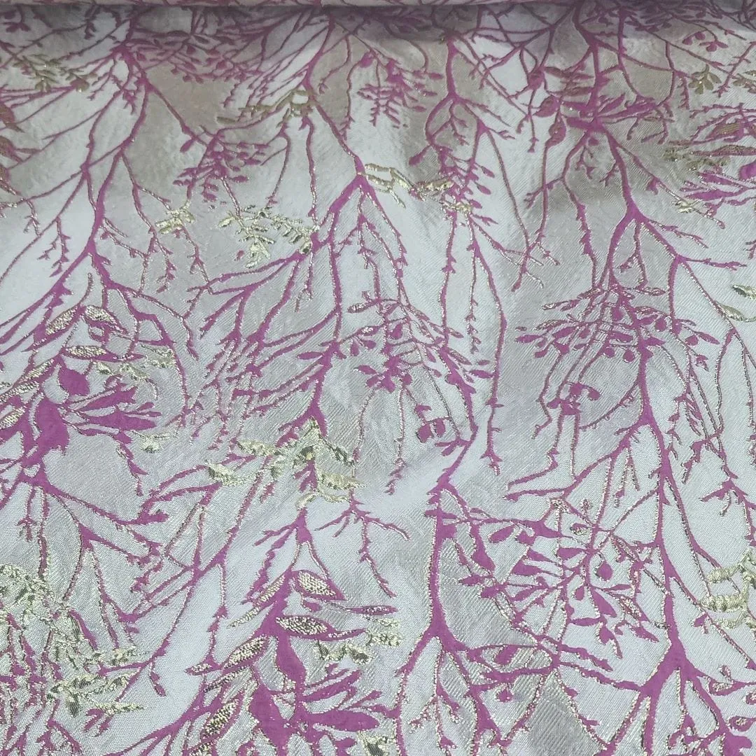 Brocade Andy Fabric Cerise 150 cm