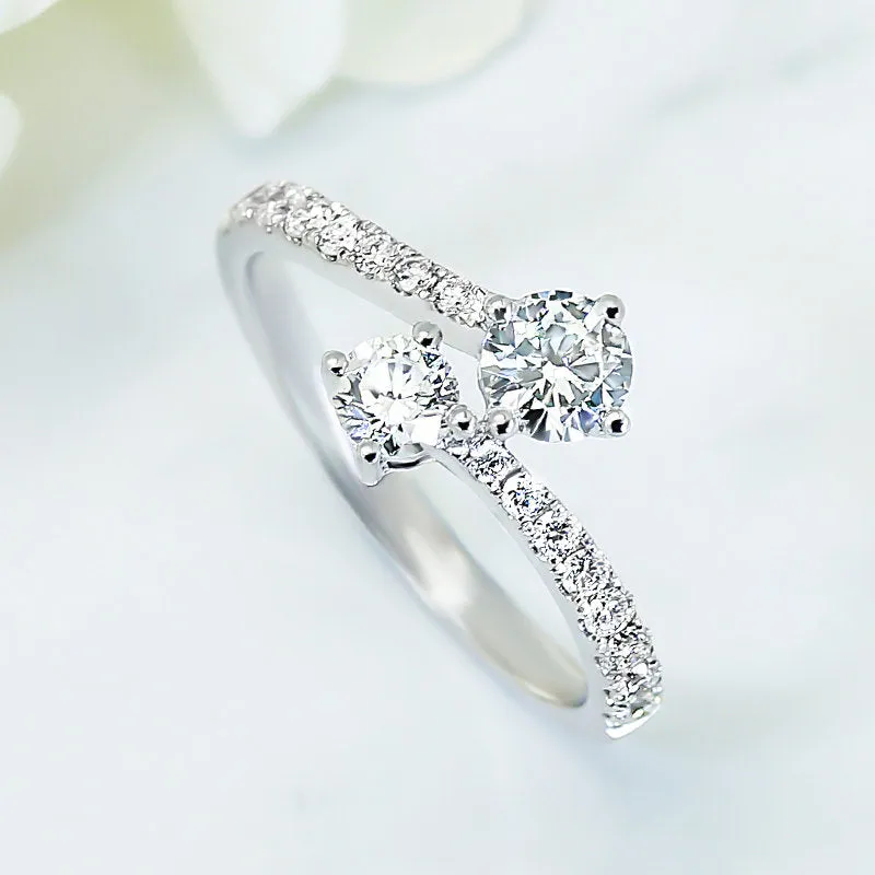 Bypass "Toi et Moi" Diamond Engagement Ring