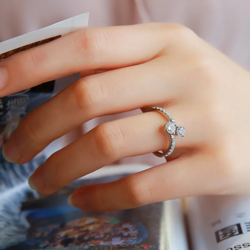 Bypass "Toi et Moi" Diamond Engagement Ring
