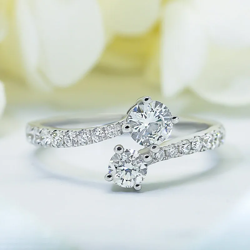 Bypass "Toi et Moi" Diamond Engagement Ring