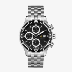 Captain - Black Chronograph Watch with Stainless Steel Bracelet