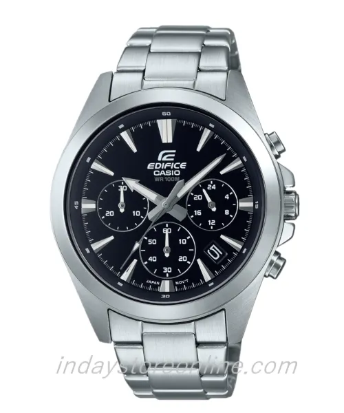 Casio Edifice Men's Watch EFV-630D-1A Standard Chronograph Stainless Steel Band Mineral Glass