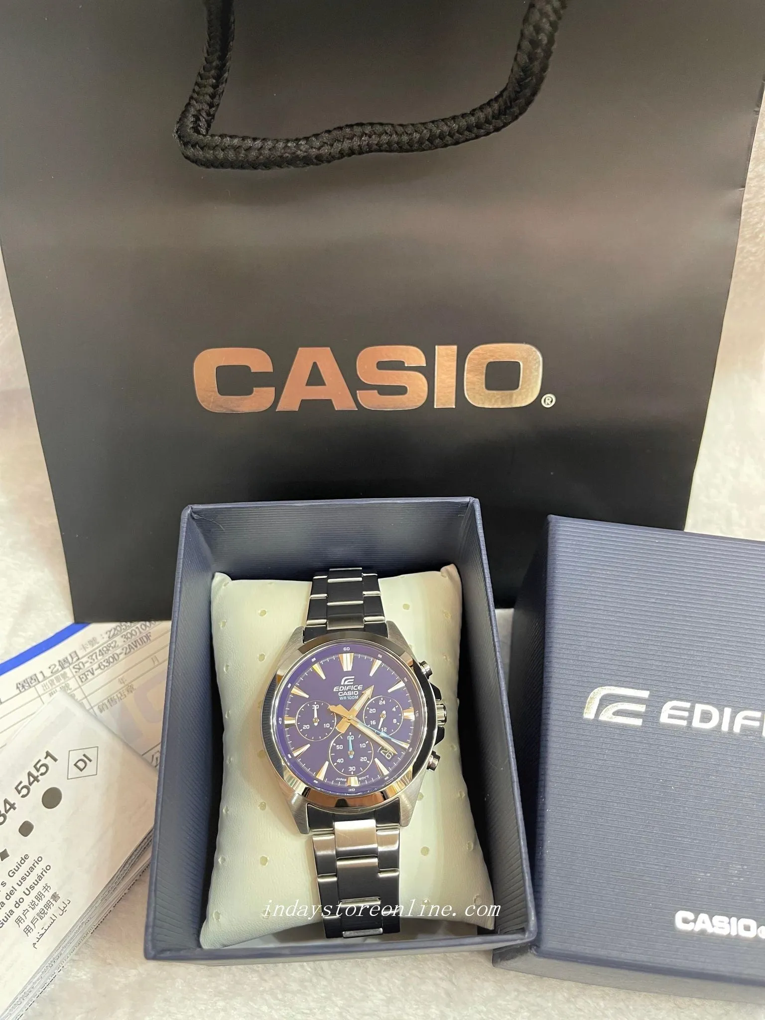 Casio Edifice Men's Watch EFV-630D-2A Standard Chronograph Stainless Steel Band