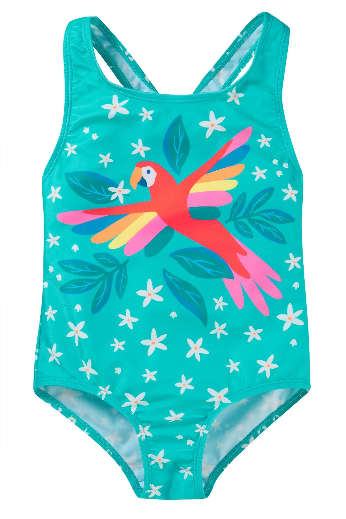 Children's Frugi Sally Swimsuit Tropical Macaw Parrot-Kid's Swimwear