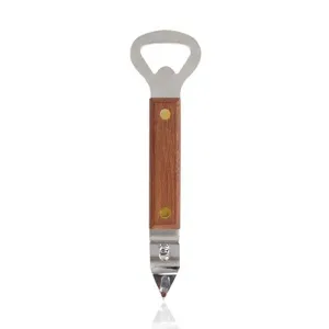 CHURCH KEY WOOD HANDLE BOTTLE OPENER