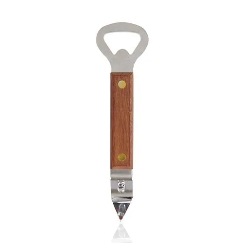 CHURCH KEY WOOD HANDLE BOTTLE OPENER