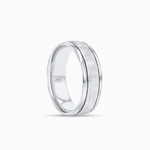 Classic Brushed Edge Men's Ring 6.5MM in 18K Solid Gold or Platinum size 9