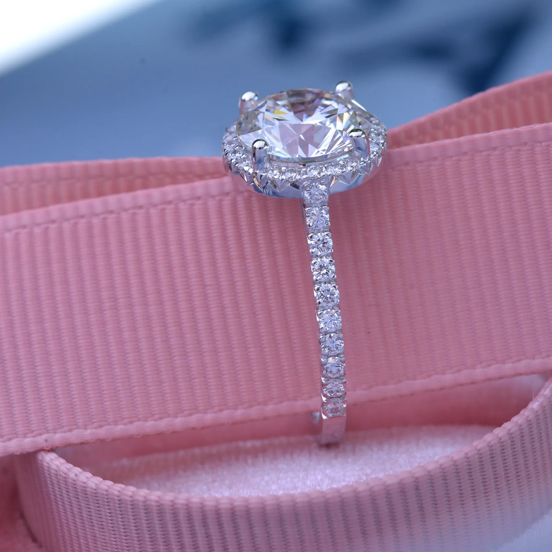 Classic Round Under Halo - Lab Grown diamond engagement ring 2ct to 3ct center