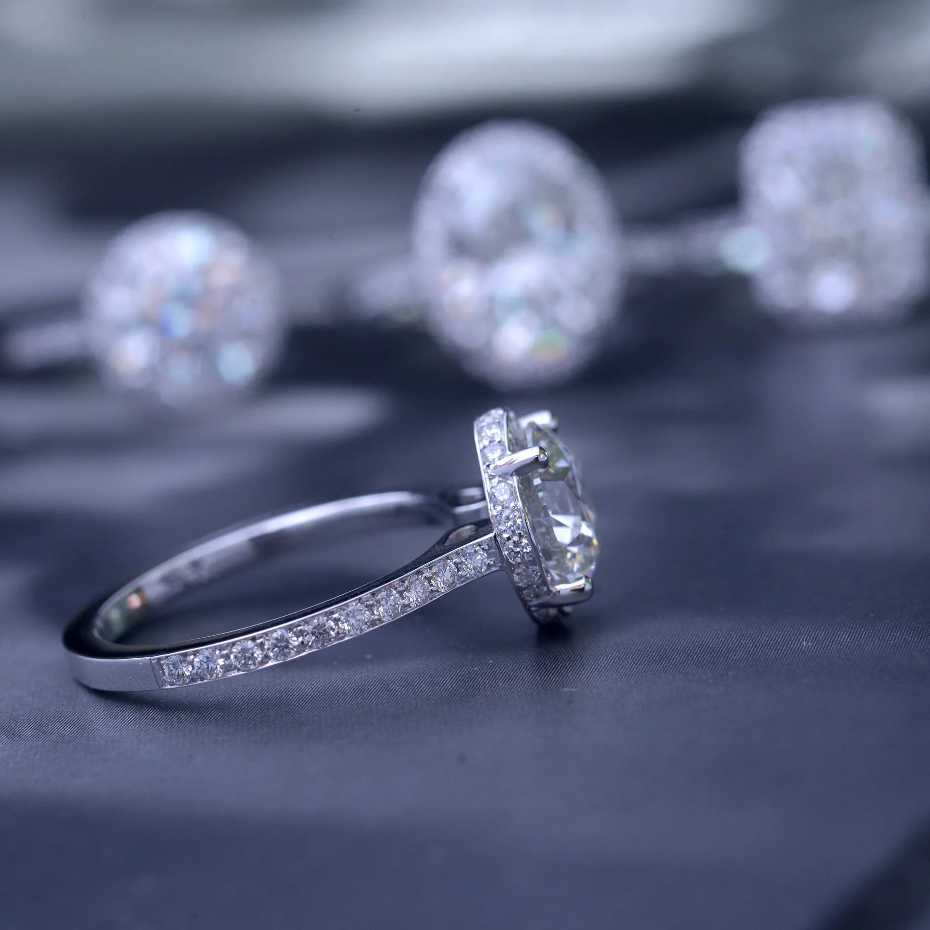 Classic Round Under Halo - Lab Grown diamond engagement ring 2ct to 3ct center