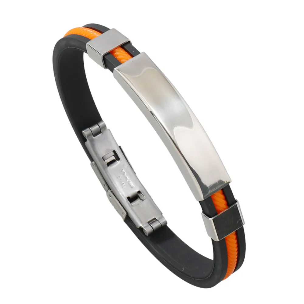 Classic Stainless Steel Silicone Bracelet