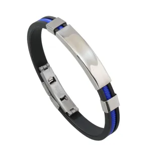 Classic Stainless Steel Silicone Bracelet