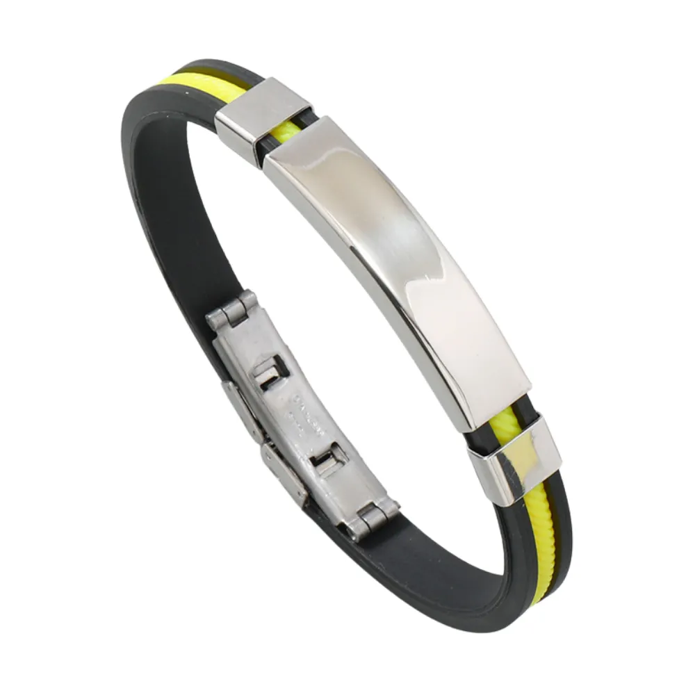 Classic Stainless Steel Silicone Bracelet
