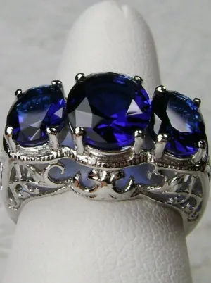 Cocktail Ring, Sapphire Blue Gem, Art Deco Jewelry #D36