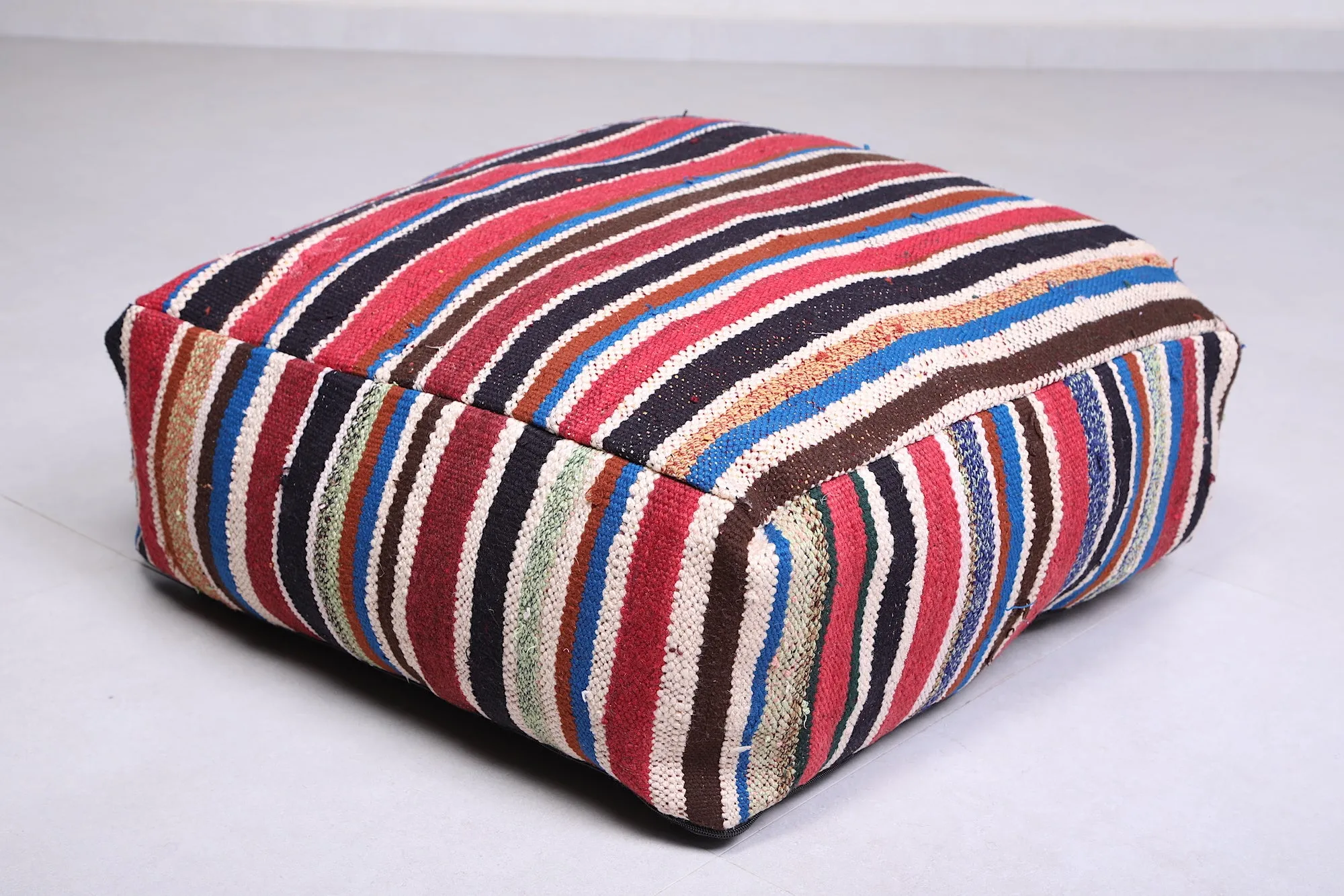 Colorful moroccan berber pouf handmade