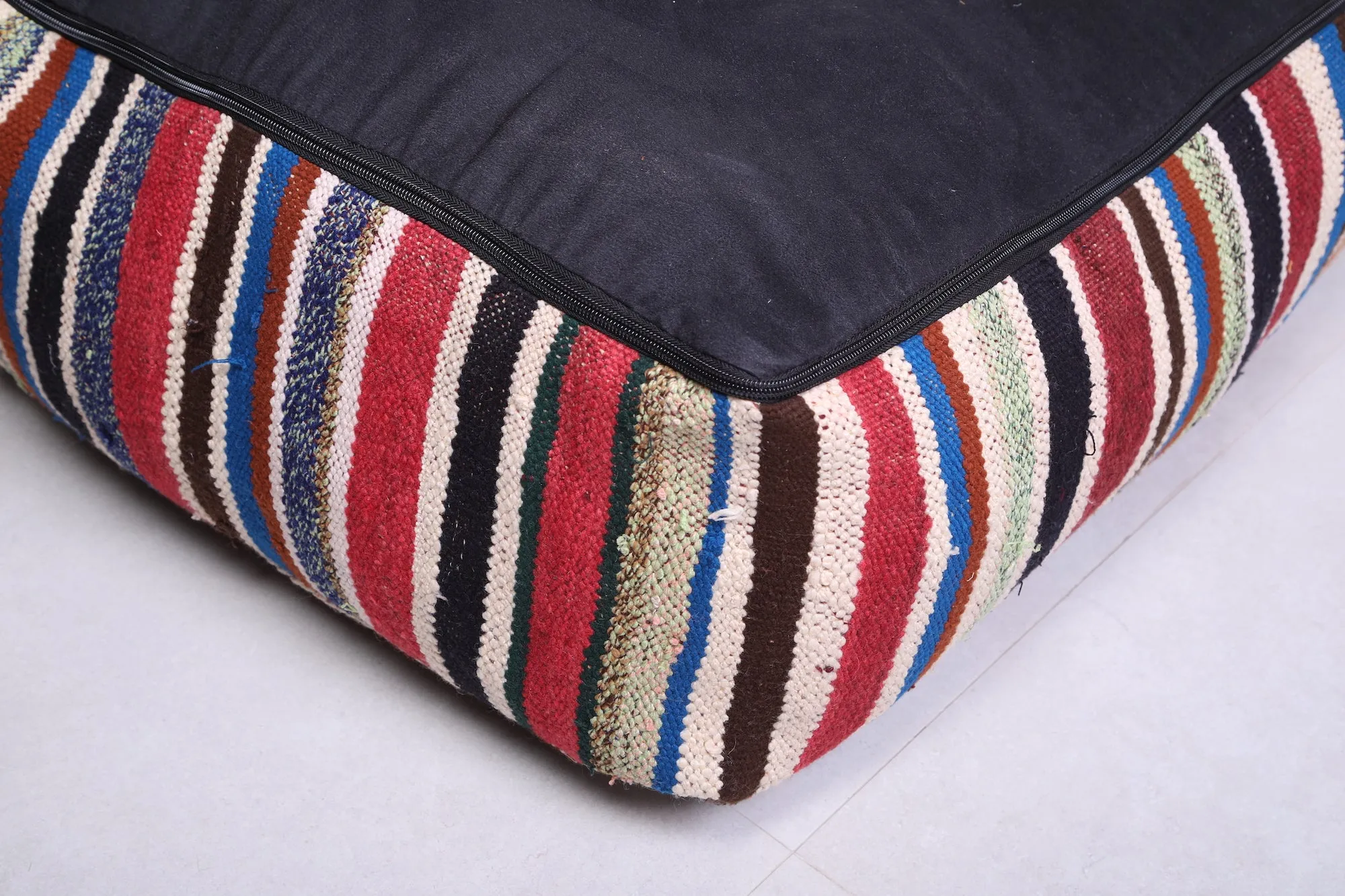 Colorful moroccan berber pouf handmade