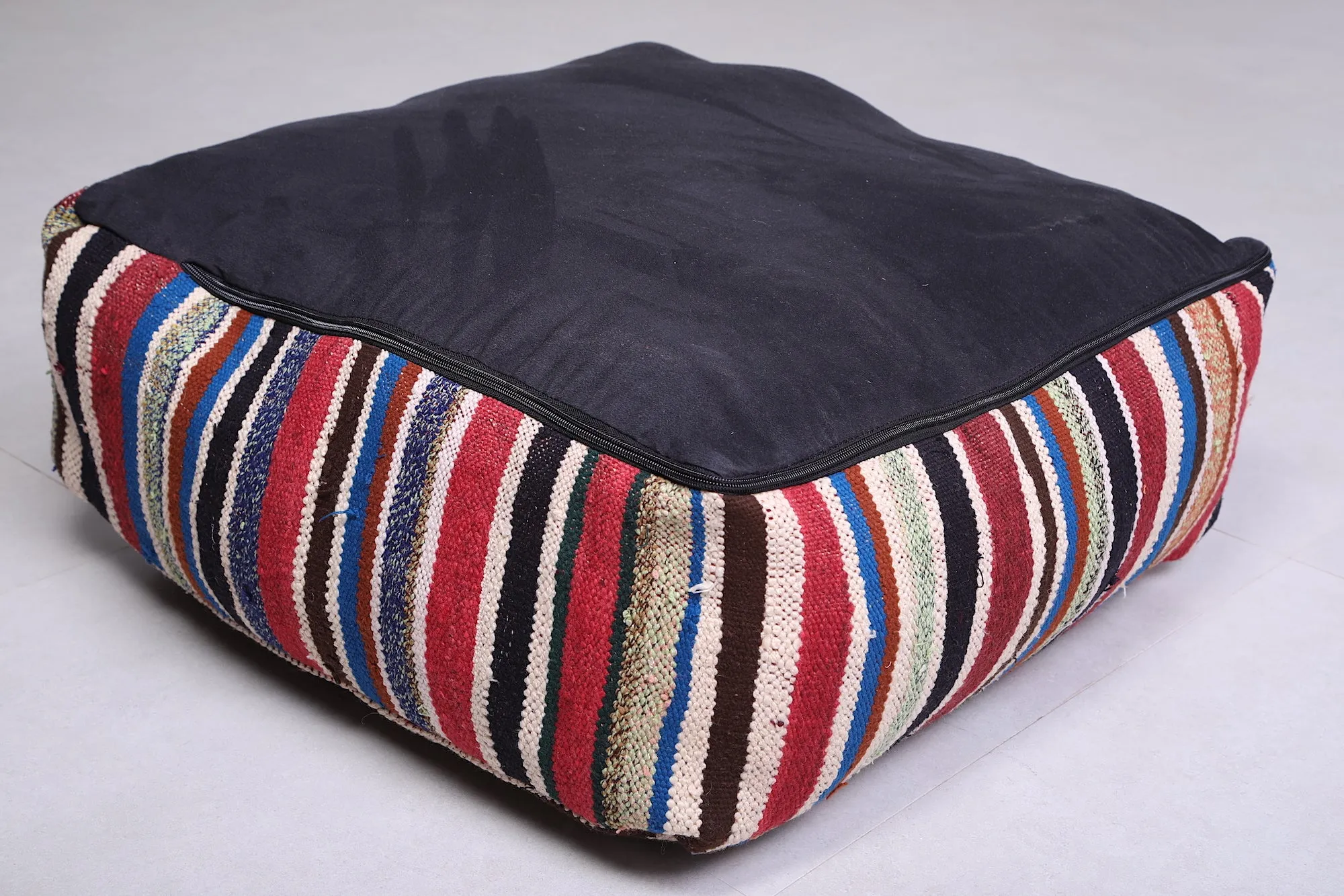 Colorful moroccan berber pouf handmade