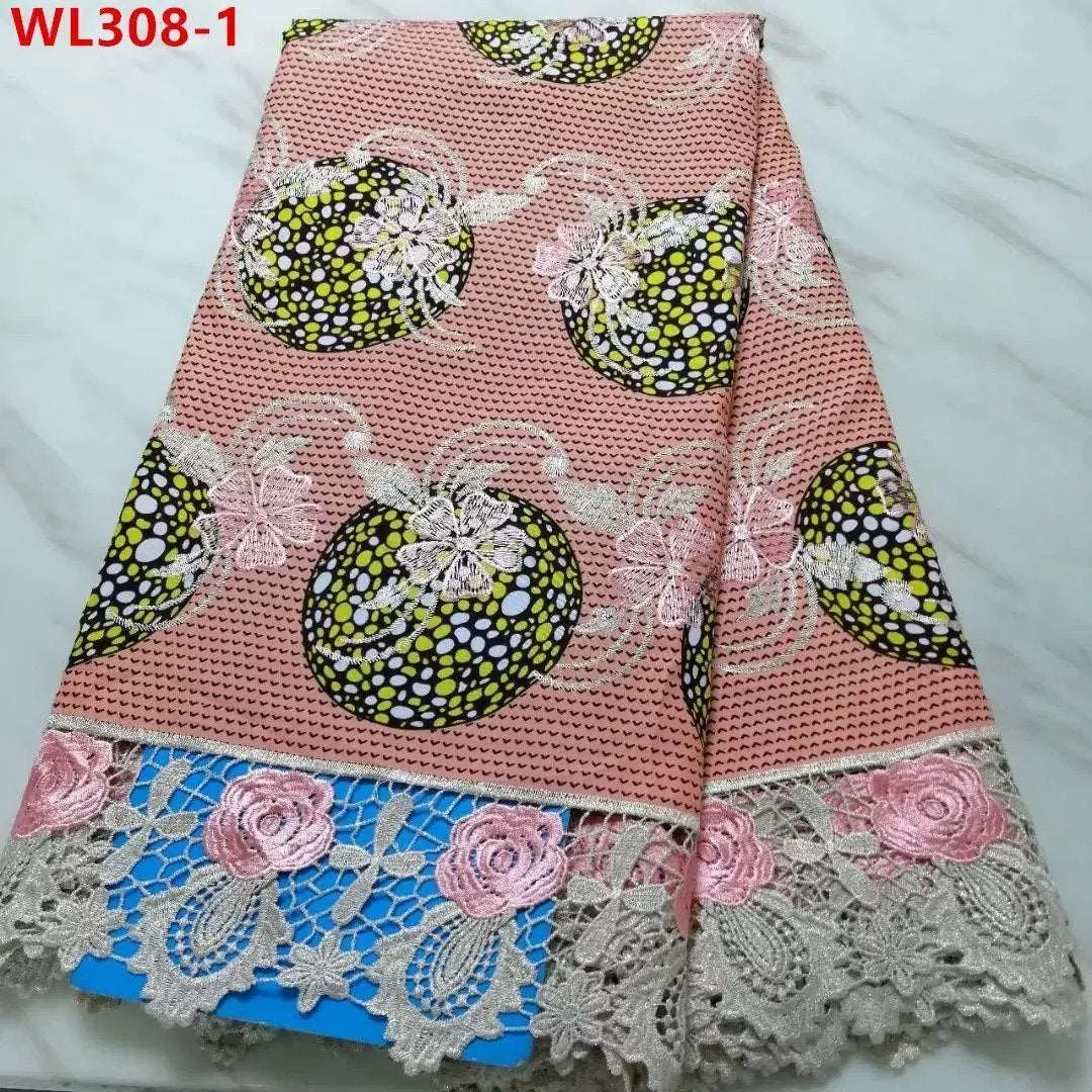 Cream Cotton Fabric Embroidery Net Lace Fabric