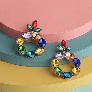Crystal & 18K Gold-Plated Botany Oval-Cut Drop Earrings
