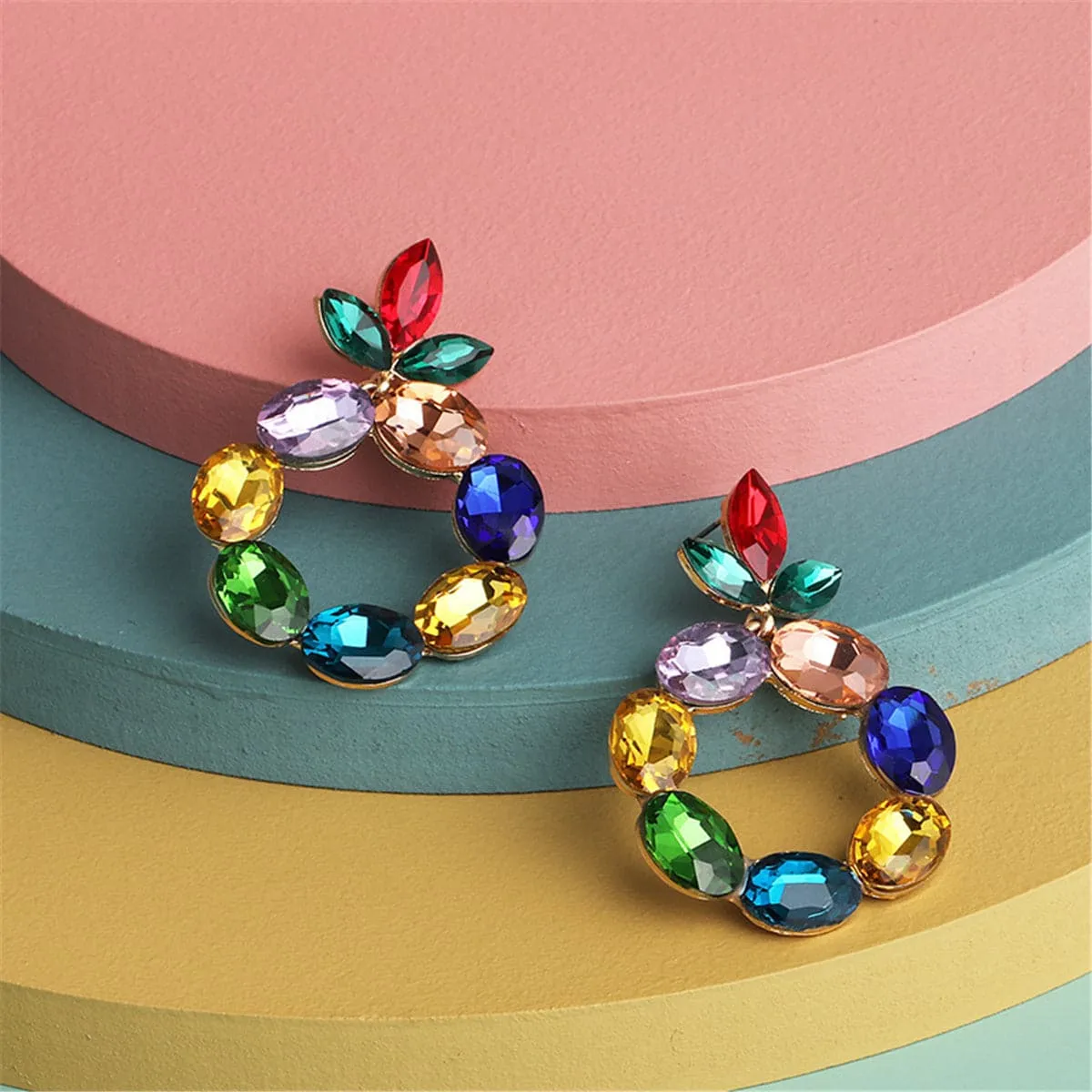Crystal & 18K Gold-Plated Botany Oval-Cut Drop Earrings