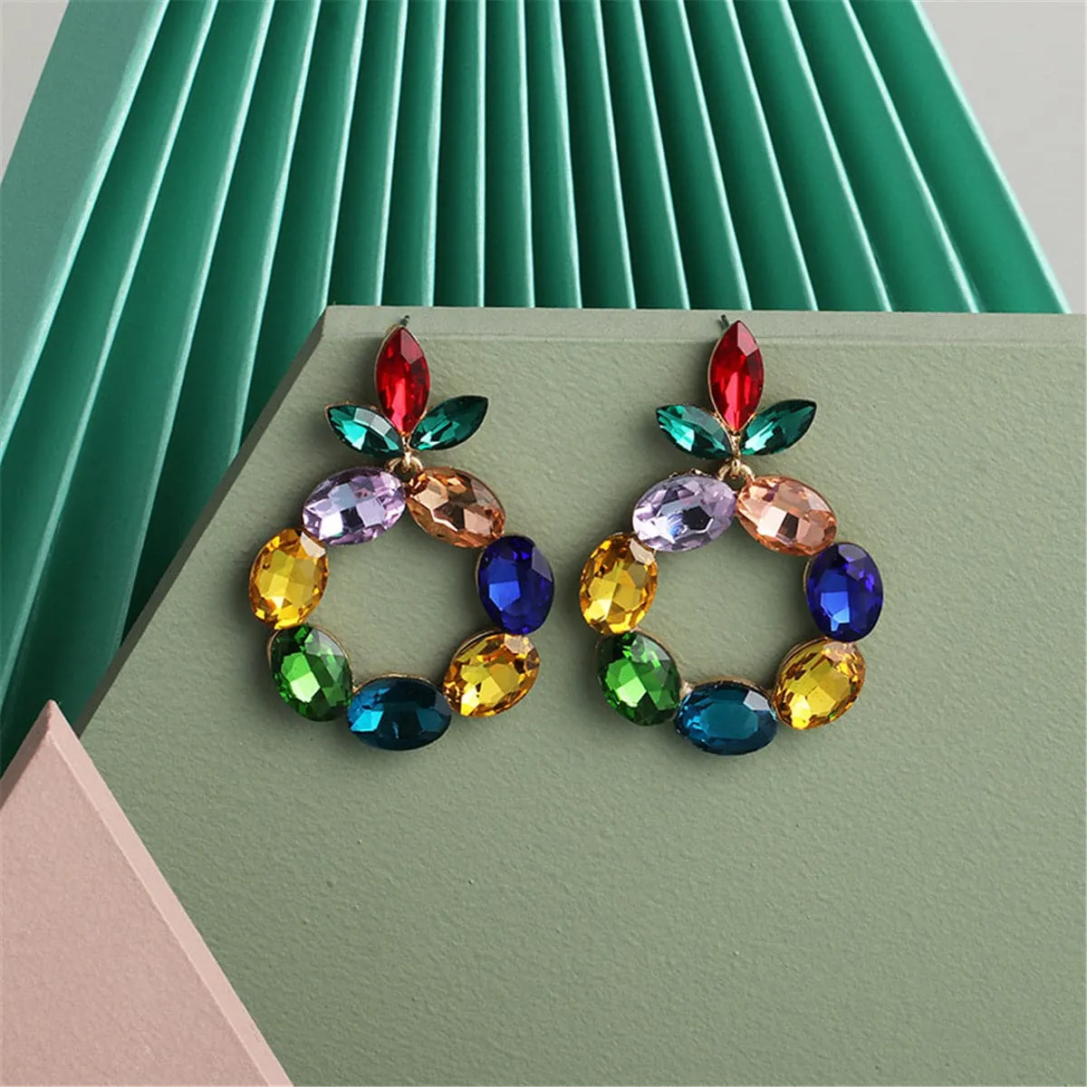 Crystal & 18K Gold-Plated Botany Oval-Cut Drop Earrings
