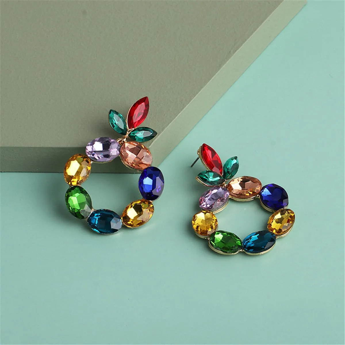 Crystal & 18K Gold-Plated Botany Oval-Cut Drop Earrings