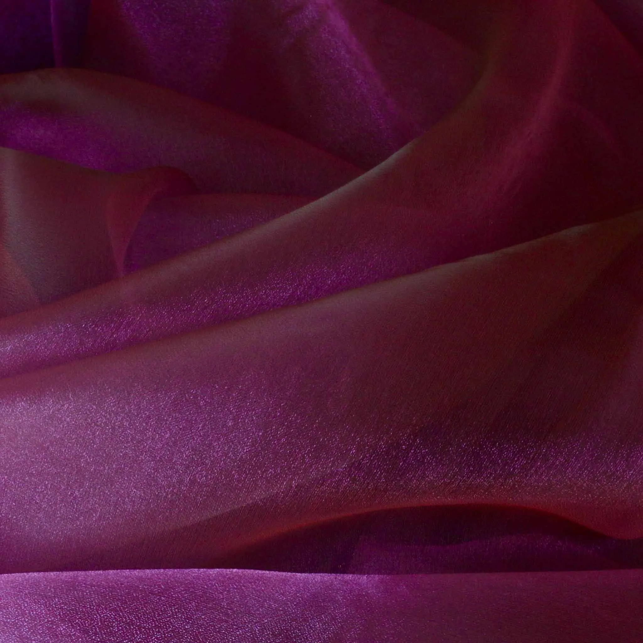 Crystal Organza Fabric - Red, purple, yellow, gold, brown and green