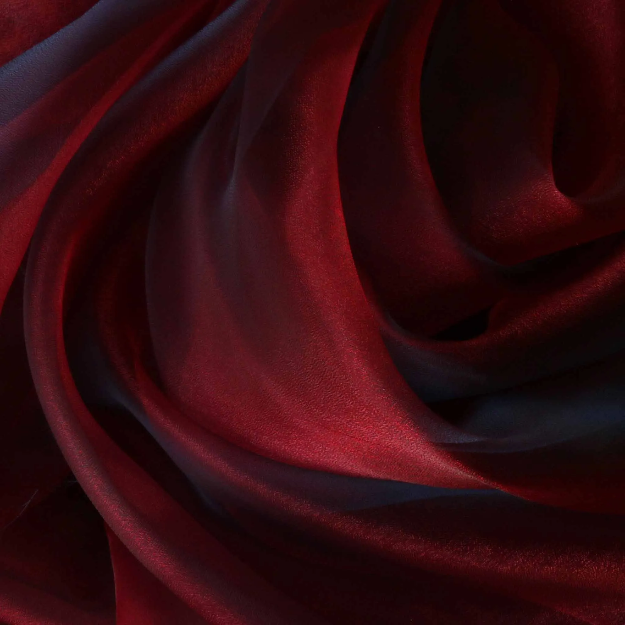 Crystal Organza Fabric - Red, purple, yellow, gold, brown and green