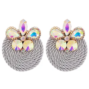 Cubic Zirconia & Crystal Butterfly Round Drop Earrings