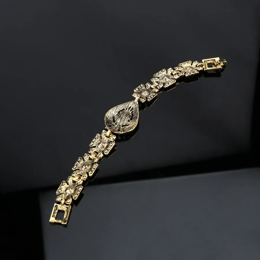 Cubic Zirconia & Resin 18K Gold-Plated Geometric Bracelet