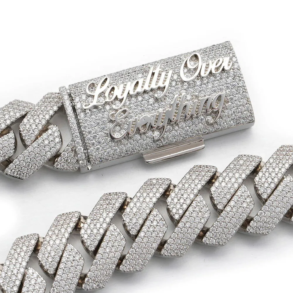 Custom Moissanite Diamond Lock 16mm Miami Cuban Emerald Cut Chain