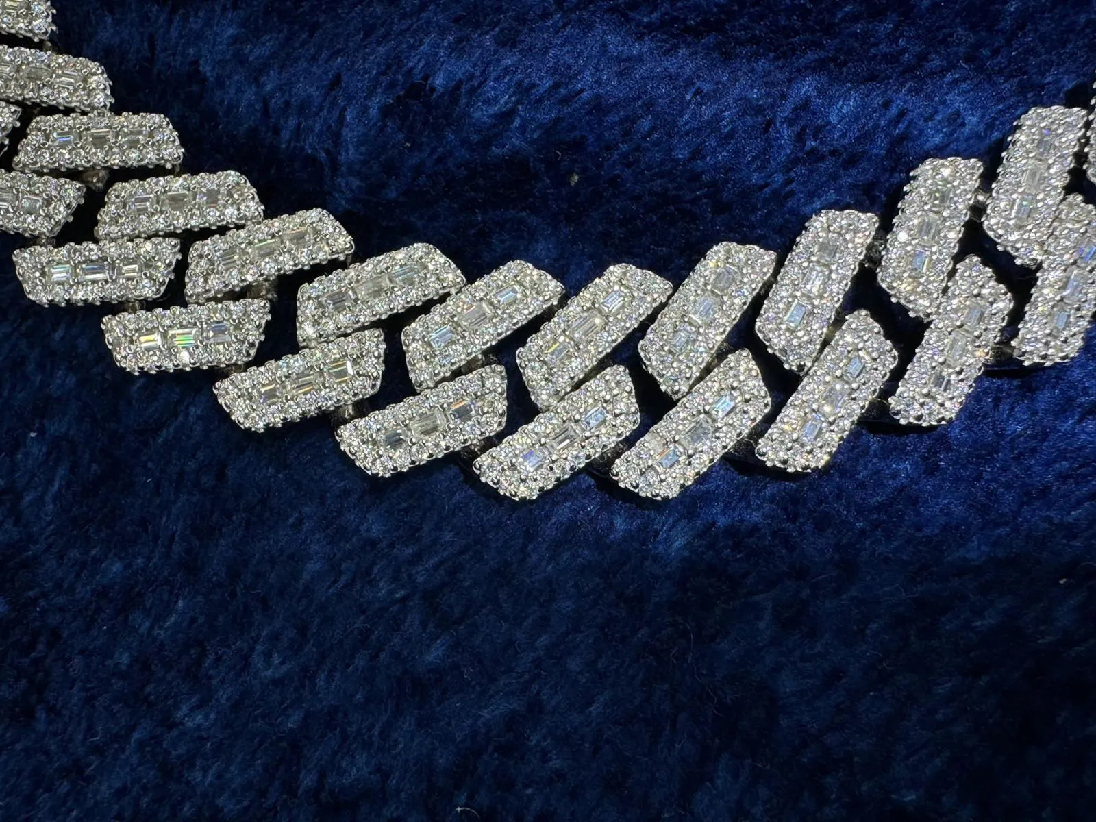 Custom Moissanite Diamond Lock 16mm Miami Cuban Emerald Cut Chain
