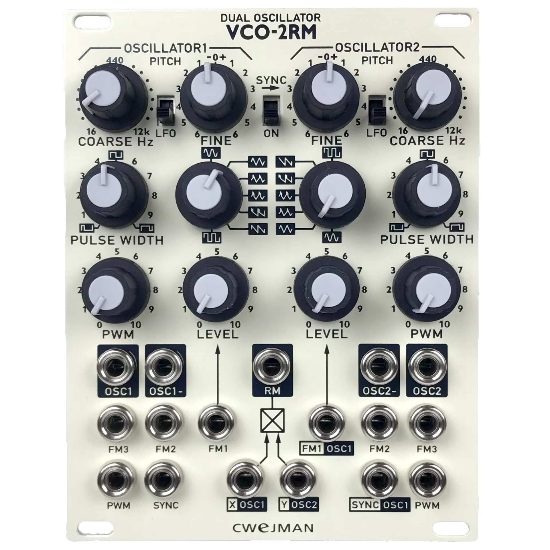 Cwejman VCO-2RM Dual-Oscillator, eggshell white