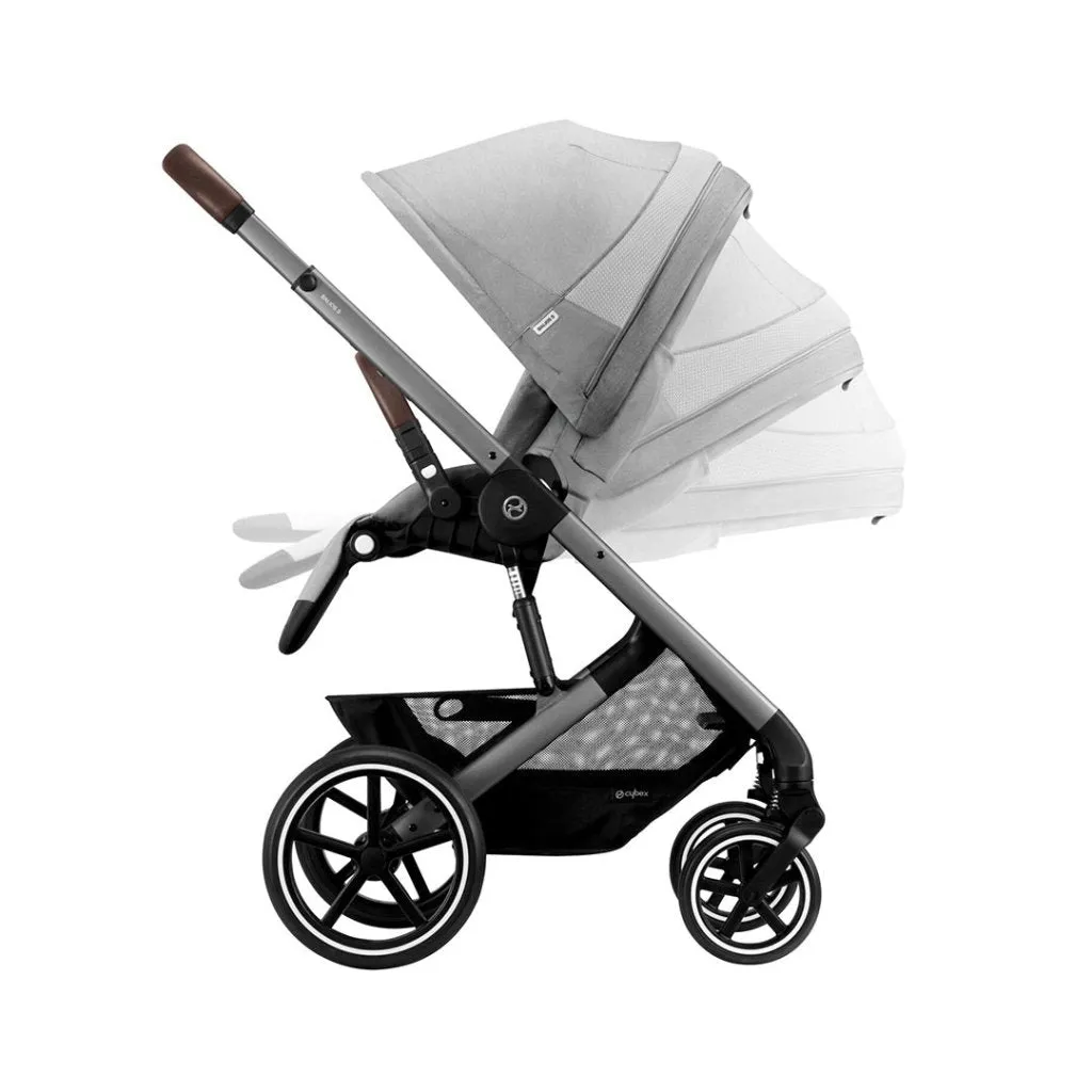 CYBEX BALIOS S Travel System Luxury Bundle with CLOUD T and Gold Footmuff - Lava Grey