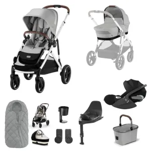 CYBEX Gazelle S Travel System Luxury Bundle With Snogga and CLOUD T - Lava Grey