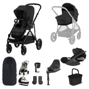 CYBEX Gazelle S Travel System Luxury Bundle With Snogga and CLOUD T - Moon Black