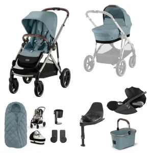 CYBEX Gazelle S Travel System Luxury Bundle With Snogga and CLOUD T - Sky Blue
