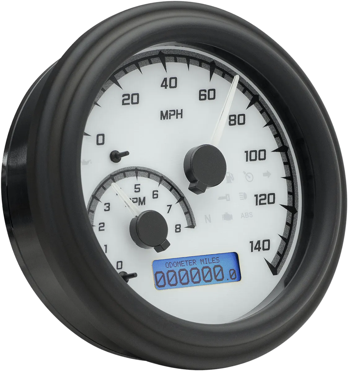 Dakota Digital MVX-2004-WG-K MVX Series Fatbob Analog/Digital Gauge System - White/Gray Black