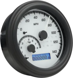 Dakota Digital MVX-2004-WG-K MVX Series Fatbob Analog/Digital Gauge System - White/Gray Black