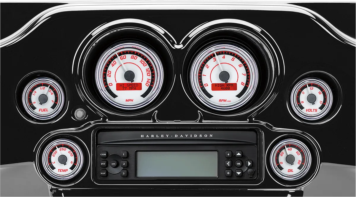Dakota Digital MVX-8200-WK-C MVX-8K Analog/Digital Plug-In Instrumentation Two-Gauge Kit - White/Black Background - Chrome Bezel