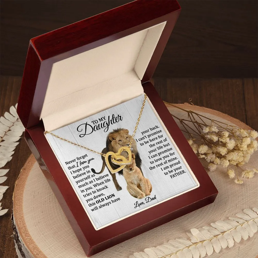 Daughter Connected Hearts (Love Dad) This Old Lion Poem, Custom Gift